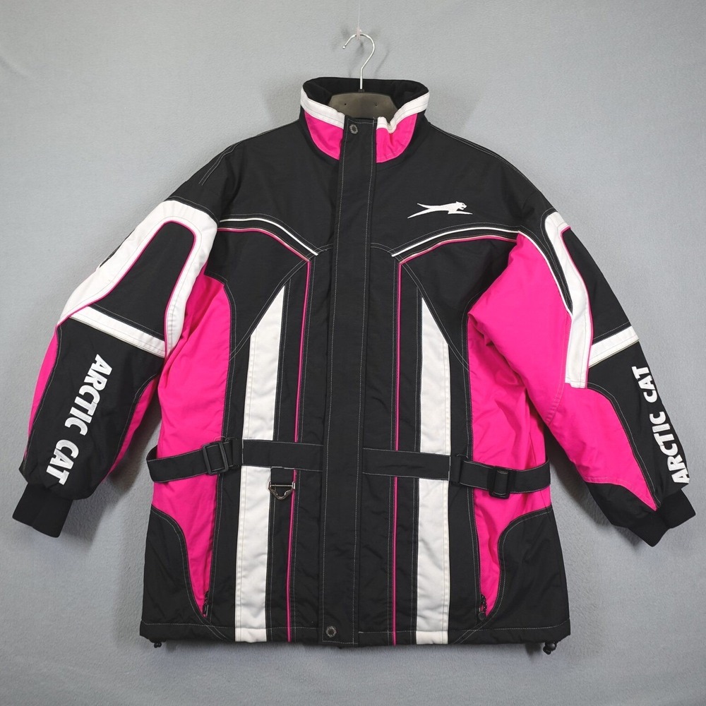 Arctic Cat Snowmobile Jacket Women XL Pink Black VInsulated Winter Coat